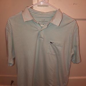 Blue and White Stripped Vineyard Vines Polo